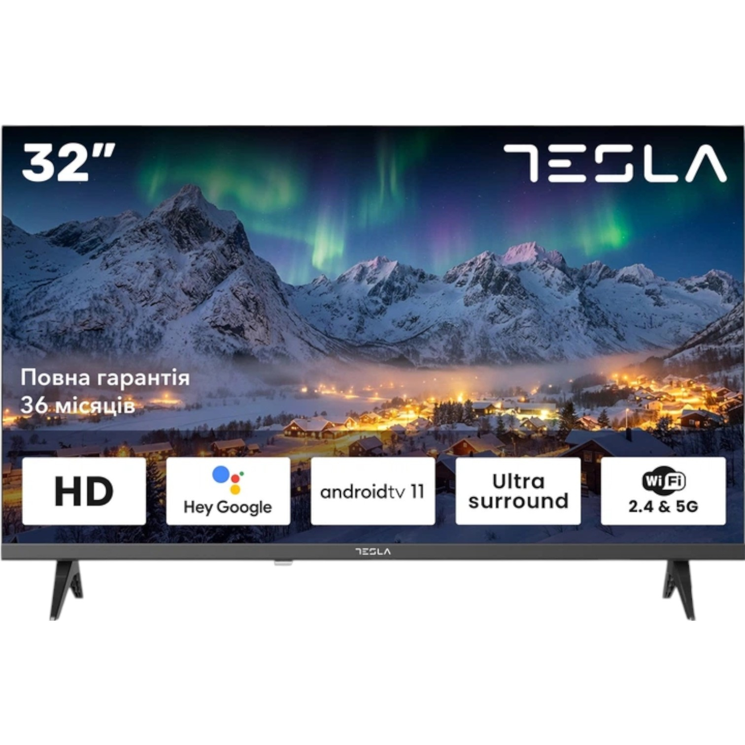 Телевiзор 32" Tesla 32E635BHS (HD Ready,SmartTV) NEW 00-00012507